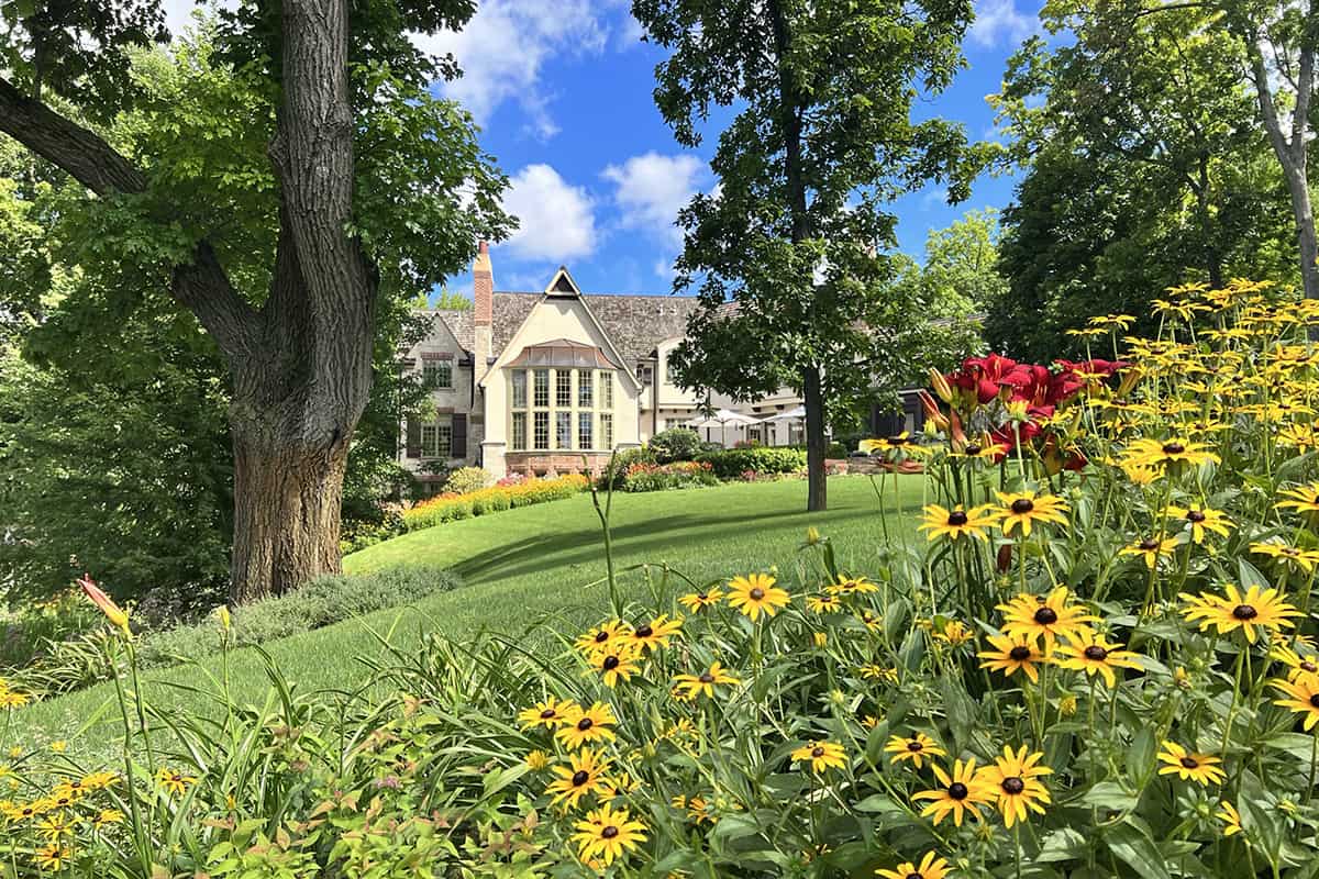 Open Lawn Amid Flowering Perennials Van Zelst