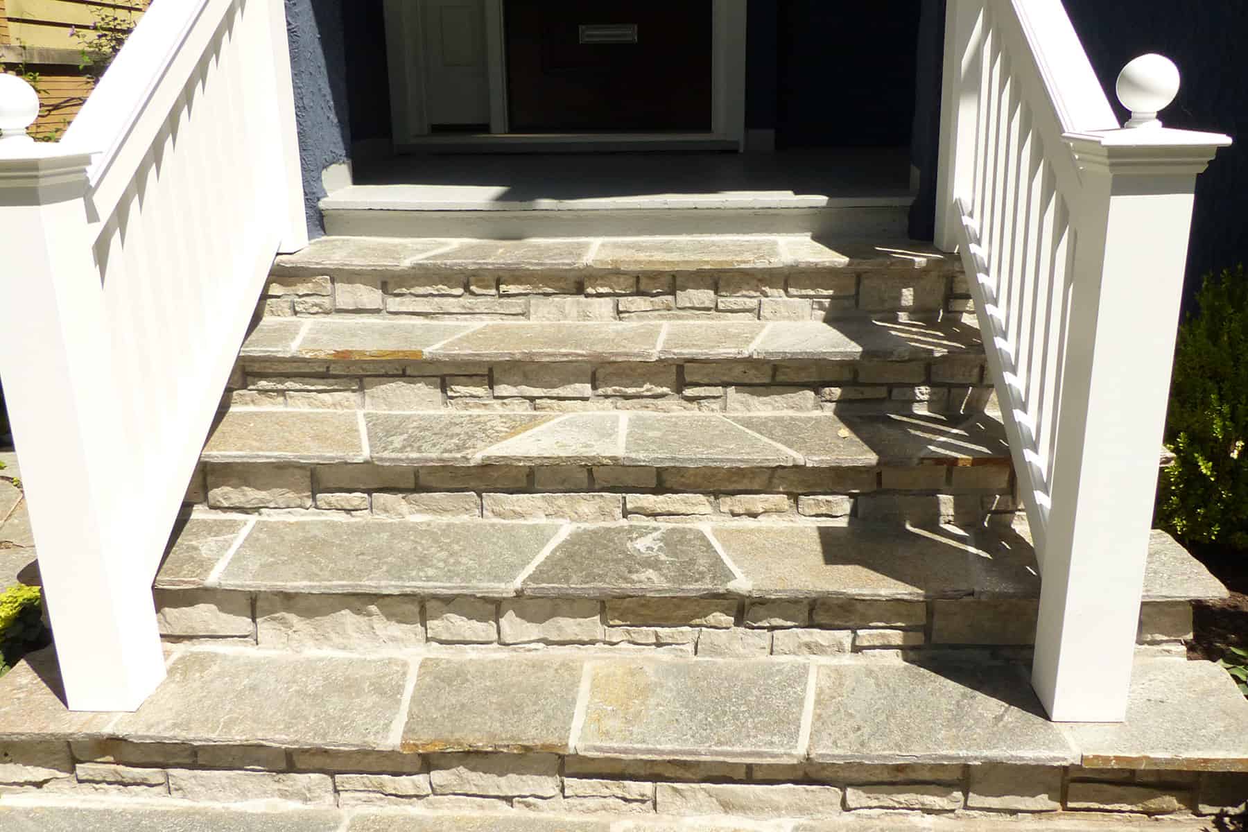 stone front entry steps