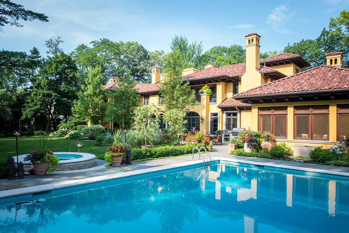 tuscan home with pool and spa in glenview il