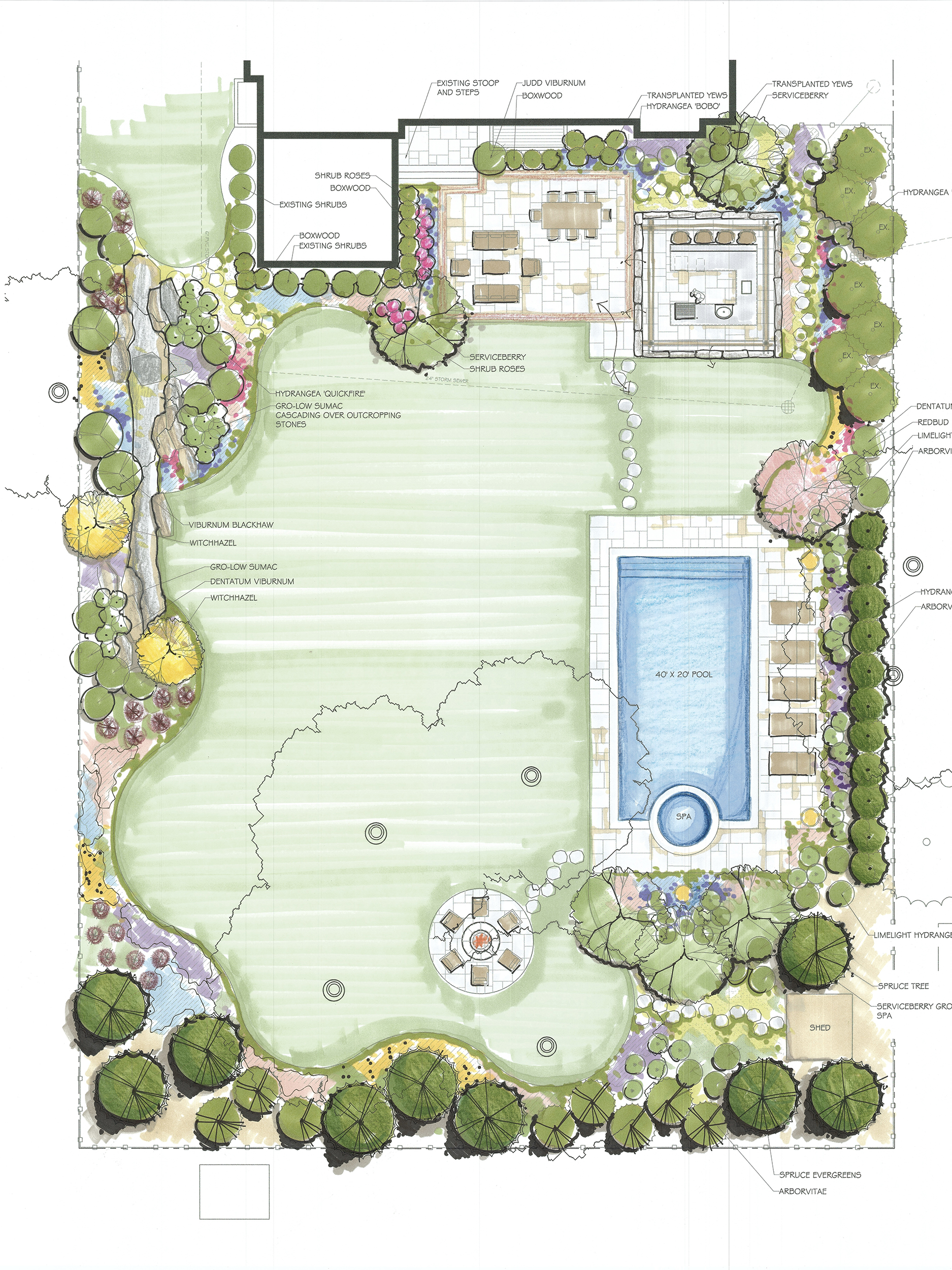 outdoor luxury living landscape plan